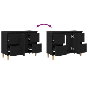 vidaXL Ντουλάπι μπαταρίας Μαύρη Δρυς 80x33x60cm Επεξεργασμένο Ξύλο 1 τεμ.