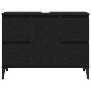 vidaXL Ντουλάπι Νιπτήρος σε Μαύρη Βελανιδιά, 80x33x60 cm Επεξεργασμένο Ξύλο 1 τεμ.