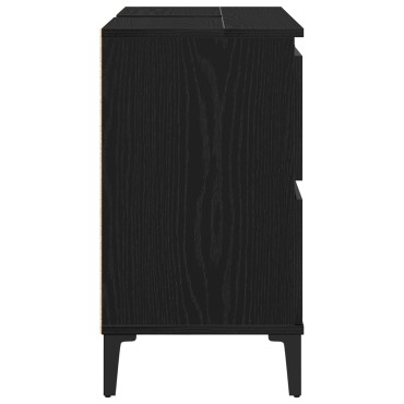 vidaXL Ντουλάπι Νιπτήρος σε Μαύρη Βελανιδιά, 80x33x60 cm Επεξεργασμένο Ξύλο 1 τεμ.