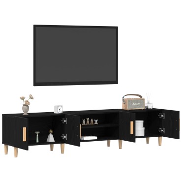 vidaXL Ντουλάπι τηλεόρασης Μαύρο Δρυς 180x31,5x40cm Επεξεργασμένο ξύλο