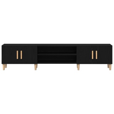 vidaXL Ντουλάπι τηλεόρασης Μαύρο Δρυς 180x31,5x40cm Επεξεργασμένο ξύλο