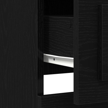 vidaXL Υψηλό ντουλάπι Μαύρη Δρυς 36x35,5x103,5cm Επεξεργασμένο Ξύλο 1 τεμ.
