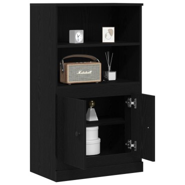 vidaXL Υψηλή ντουλάπα Μαύρη Δρυός 60x35.5x103.5cm Επεξεργασμένο Ξύλο 1 τεμ.