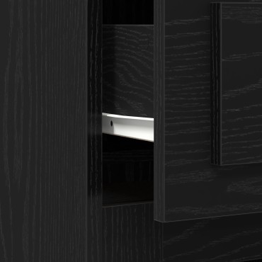 vidaXL Γραφείο με Αποθήκευση Μαύρη Βελανιδιά 50x115x75cm Κατασκευασμένο Ξύλο 1 τεμ.