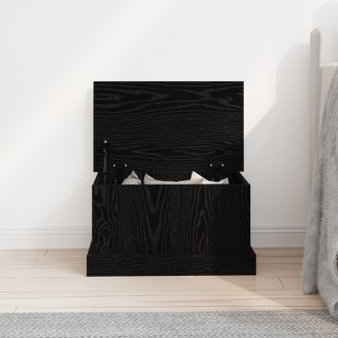 vidaXL Κουτί Αποθήκευσης Μαύρη Οξιά 50x30x28cm Επεξεργασμένο Ξύλο 1 τεμ.