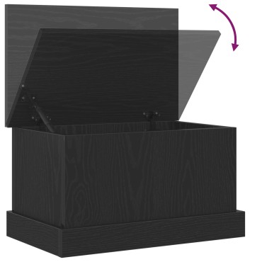 vidaXL Κουτί Αποθήκευσης Μαύρη Οξιά 50x30x28cm Επεξεργασμένο Ξύλο 1 τεμ.