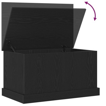 vidaXL Κουτί Αποθήκευσης Μαύρο Δρυς 70x40x38cm Κατασκευασμένο Ξύλο 1 τεμ.