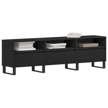 vidaXL Τηλεοπτική Βάση Μαύρη Ξυλεία 150x30x44,5cm Επεξεργασμένο Ξύλο