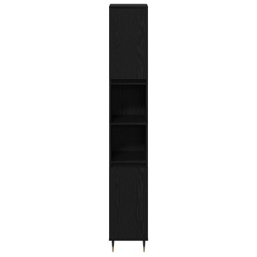 vidaXL Ντουλάπα Μπάνιου Μαύρη Δρυς 30x30x190cm Μηχανουργείο Ξύλου