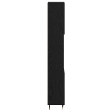vidaXL Ντουλάπα Μπάνιου Μαύρη Δρυς 30x30x190cm Μηχανουργείο Ξύλου