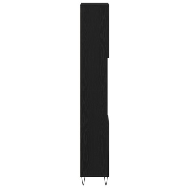 vidaXL Ντουλάπα Μπάνιου Μαύρη Δρυς 30x30x190cm Κατασκευασμένο Ξύλο