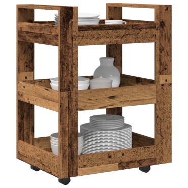 vidaXL Καρότσι Κουζίνας Ξύλο δρυός 60x45x80cm Επεξεργασμένο Ξύλο 1 τεμ.