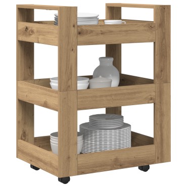 vidaXL Καρότσι Κουζίνας Artisan Oak 60x45x80cm Επεξεργασμένο Ξύλο 1 τεμ.