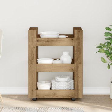 vidaXL Καρότσι Κουζίνας Artisan Oak 60x45x80cm Επεξεργασμένο Ξύλο 1 τεμ.