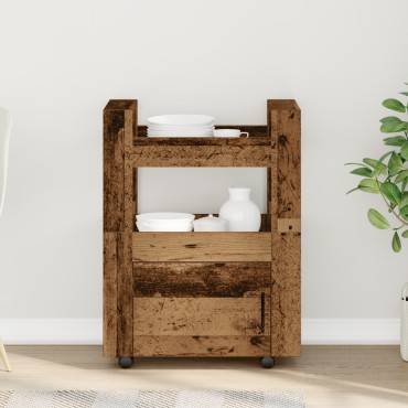 vidaXL Καρότσι Κουζίνας Παλαιό ξύλο 60x45x80cm Επεξεργασμένο Ξύλο 1 τεμ.