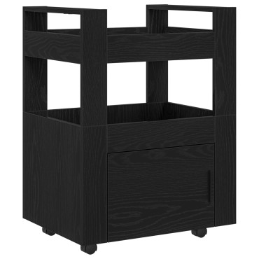vidaXL Κουζίνα Τροχαλία Μαύρη Βελανιδιά 60x45x80cm Επεξεργασμένο Ξύλο