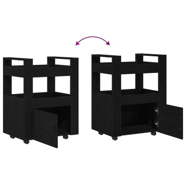 vidaXL Κουζίνα Τροχαλία Μαύρη Βελανιδιά 60x45x80cm Επεξεργασμένο Ξύλο