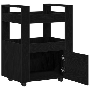 vidaXL Κουζίνα Τροχαλία Μαύρη Βελανιδιά 60x45x80cm Επεξεργασμένο Ξύλο