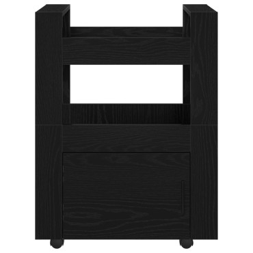 vidaXL Κουζίνα Τροχαλία Μαύρη Βελανιδιά 60x45x80cm Επεξεργασμένο Ξύλο