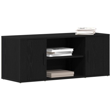 vidaXL Κονσόλα Τηλεόρασης Μαύρο Δρυς 100x35x40cm Επεξεργασμένο Ξύλο