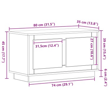 vidaXL Κονσόλα Τηλεόρασης Παλιού Ξύλου 80x35x45cm Κατασκευασμένο Ξύλο