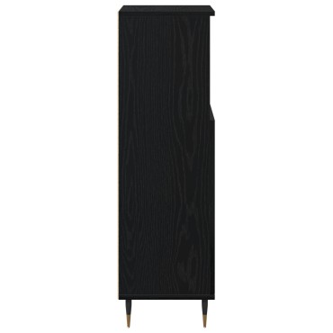 vidaXL Ντουλάπα Μπάνιου Μαύρη Δρυς 30x30x100cm Σύνθετο Ξύλο
