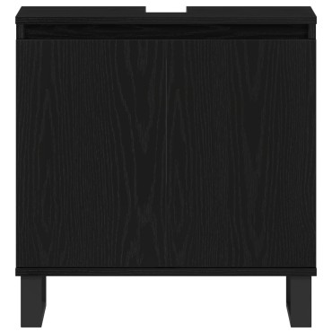 vidaXL Νιπτήρας Μπάνιου Μαύρο Δρυς 58x33x60cm Επεξεργασμένο ξύλο