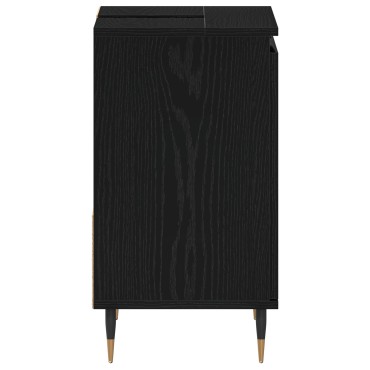 vidaXL Νιπτήρας Μπάνιου Μαύρο Δρυς 65x33x60cm Επεξεργασμένο ξύλο