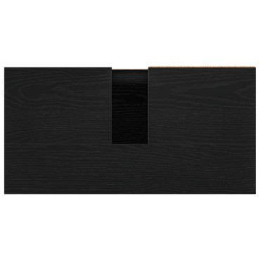vidaXL Ντουλάπι Λεκάνης Μπάνιου Μαύρη Δρυς 65x33x60cm Επεξεργασμένο ξύλο