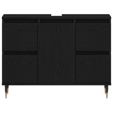 vidaXL Νιπτήρας μπάνιου Μαύρη Δρυς 80x33x60cm Επεξεργασμένο ξύλο