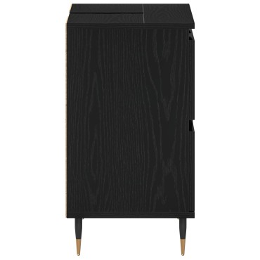 vidaXL Νιπτήρας μπάνιου Μαύρη Δρυς 80x33x60cm Επεξεργασμένο ξύλο