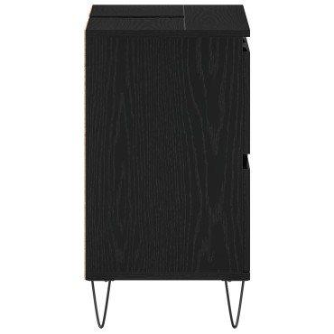 vidaXL Ντουλάπι Μπάνιου Μαύρη Δρυς 80x33x60cm Επεξεργασμένο Ξύλο