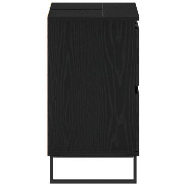 vidaXL Ντουλάπι για νιπτήρα Μαύρο Δρυς 80x33x60cm Επεξεργασμένο ξύλο 1 τεμ.
