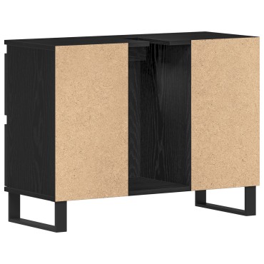 vidaXL Ντουλάπι για νιπτήρα Μαύρο Δρυς 80x33x60cm Επεξεργασμένο ξύλο 1 τεμ.
