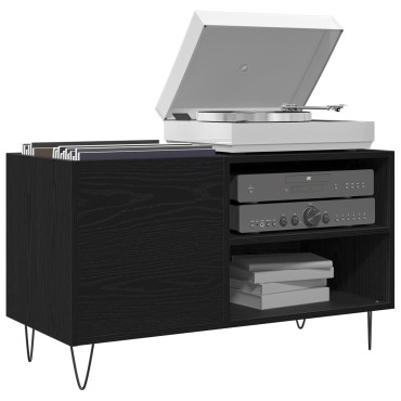 vidaXL Ντουλάπι Δίσκων Μαύρο Δρυς 84,5x38x48cm Επεξεργασμένο Ξύλο 1 τεμ.