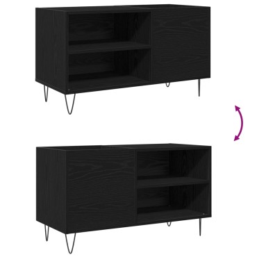vidaXL Ντουλάπι Δίσκων Μαύρο Δρυς 84,5x38x48cm Επεξεργασμένο Ξύλο 1 τεμ.