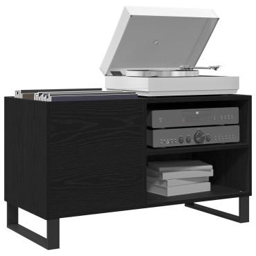 vidaXL Μαύρη Ντουλάπα Δίσκων από Σφένδαμο 84,5x38x48cm Κατεργασμένο Ξύλο
