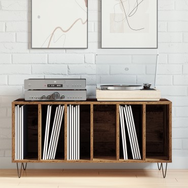 vidaXL Βαλιτσάκι Δίσκων Καφέ 100x38x48cm Επεξεργασμένο Ξύλο