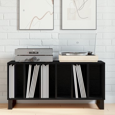 vidaXL Ντουλάπα Δίσκων Μαύρη Δρυς 100x38x48cm Επεξεργασμένο Ξύλο