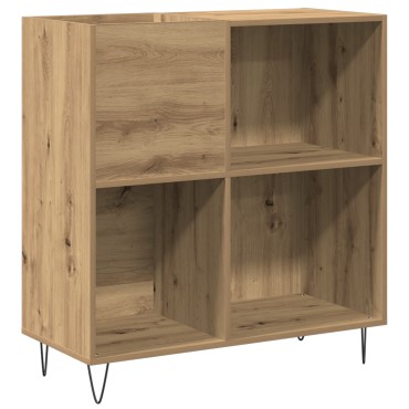 vidaXL Κιβώτιο Δίσκων Μαύρο Δρυς 84,5x38x89cm Κατασκευασμένο Ξύλο