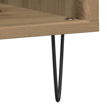 vidaXL Κιβώτιο Δίσκων Μαύρο Δρυς 84,5x38x89cm Κατασκευασμένο Ξύλο