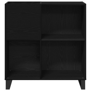 vidaXL Ντουλάπα Δίσκων Μαύρης Οξυάς 84.5x38x90cm Επεξεργασμένο Ξύλο