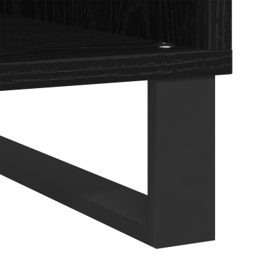 vidaXL Ντουλάπα Δίσκων Μαύρης Οξυάς 84.5x38x90cm Επεξεργασμένο Ξύλο