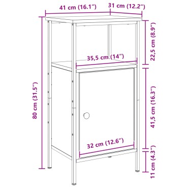 vidaXL Κομοδίνα 2 τεμ. Μαύρη Δρυς 41x31x80cm Κατασκευασμένο Ξύλο
