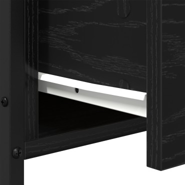 vidaXL Κομοδίνα 2 τεμ. Μαύρη Δρυς 34x35,5x70cm Επεξεργασμένο Ξύλο