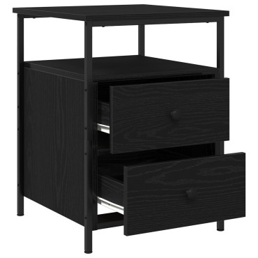 vidaXL Κομοδίνα 2 τεμ. Μαύρο Δρυς 44x45x60cm Επεξεργασμένο Ξύλο