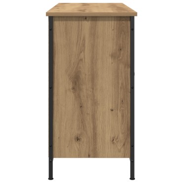 vidaXL Ντουλάπα Τηλεόρασης Μαύρη Δρυς 101x35x65cm Κατασκευασμένο από ξύλο και ατσάλι