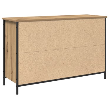 vidaXL Ντουλάπα Τηλεόρασης Μαύρη Δρυς 101x35x65cm Κατασκευασμένο από ξύλο και ατσάλι