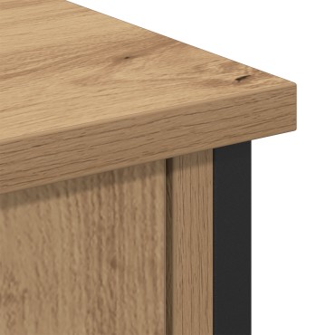 vidaXL Ντουλάπα Τηλεόρασης Μαύρη Δρυς 101x35x65cm Κατασκευασμένο από ξύλο και ατσάλι