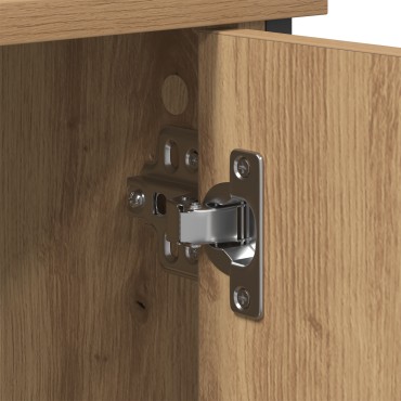 vidaXL Ντουλάπα Τηλεόρασης Μαύρη Δρυς 101x35x65cm Κατασκευασμένο από ξύλο και ατσάλι